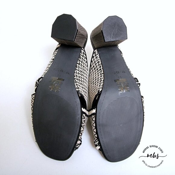 NWT Kelsi Dagger Brooklyn Cosmo Tweed Slide Block Heeled Sandals - Picture 9 of 12